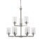 Z-Lite Savannah 9 Light Chandelier, Brushed Nickel & Clear 462-9BN - alternate 7